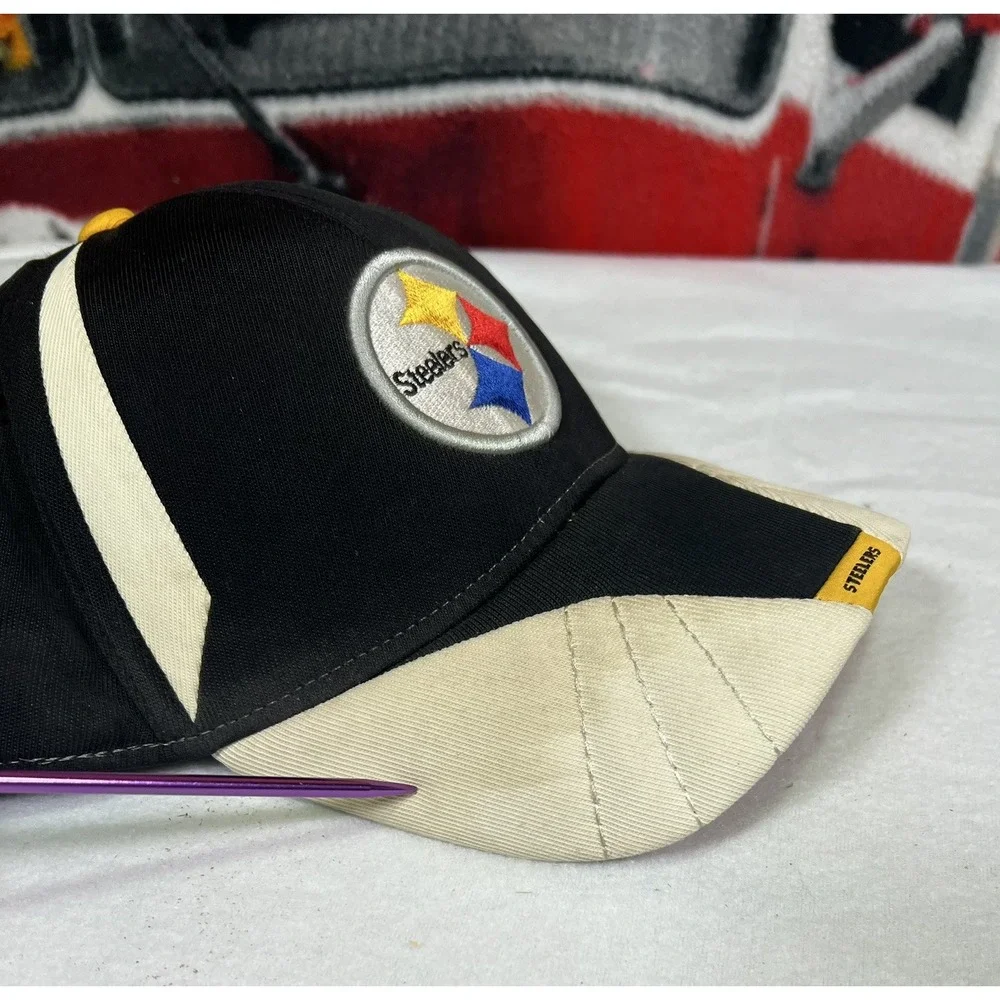 Pittsburgh Steelers Team NFL Hat Cap Black‎ & White One Size Fits All